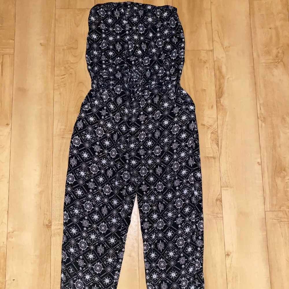 Strapless Capri Romper By Mudd